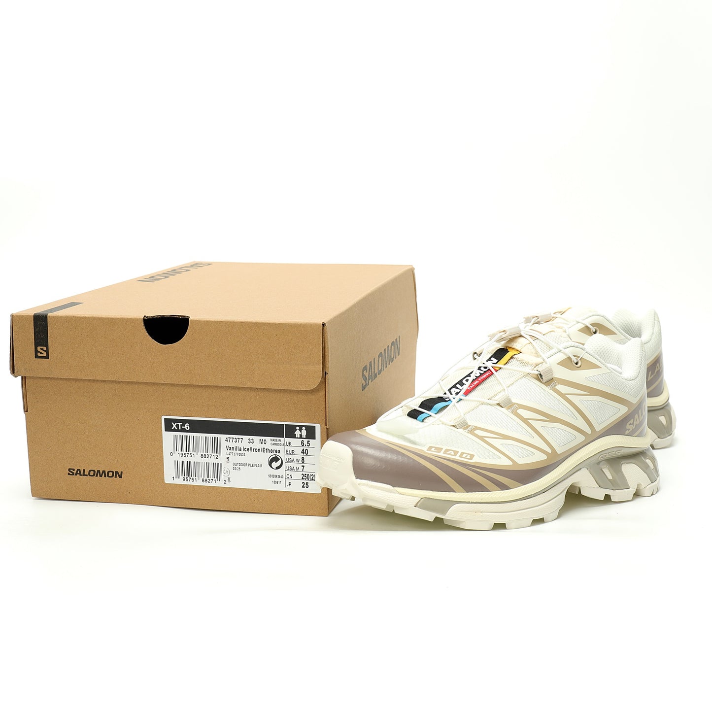 Salomon XT-6 GTX Outdoor Sports Shoes Collection Brown/White
