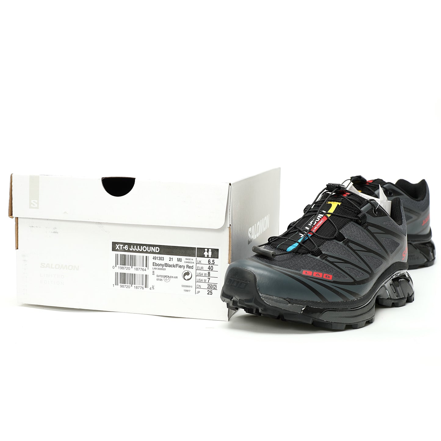Salomon XT-6 GTX Outdoor Sports Shoes Collection Dark Gray / Red