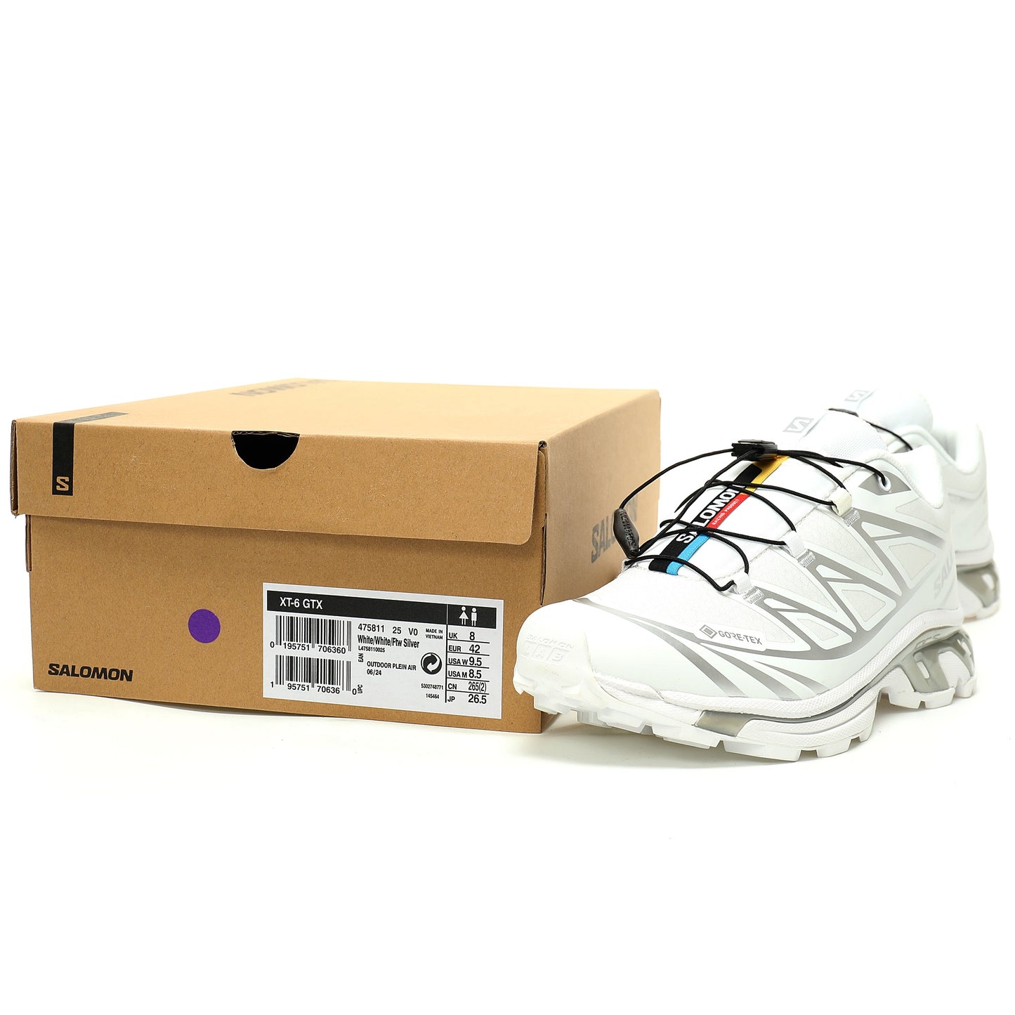 Salomon XT-6 GTX Outdoor Sports Shoes Collection White/Silver