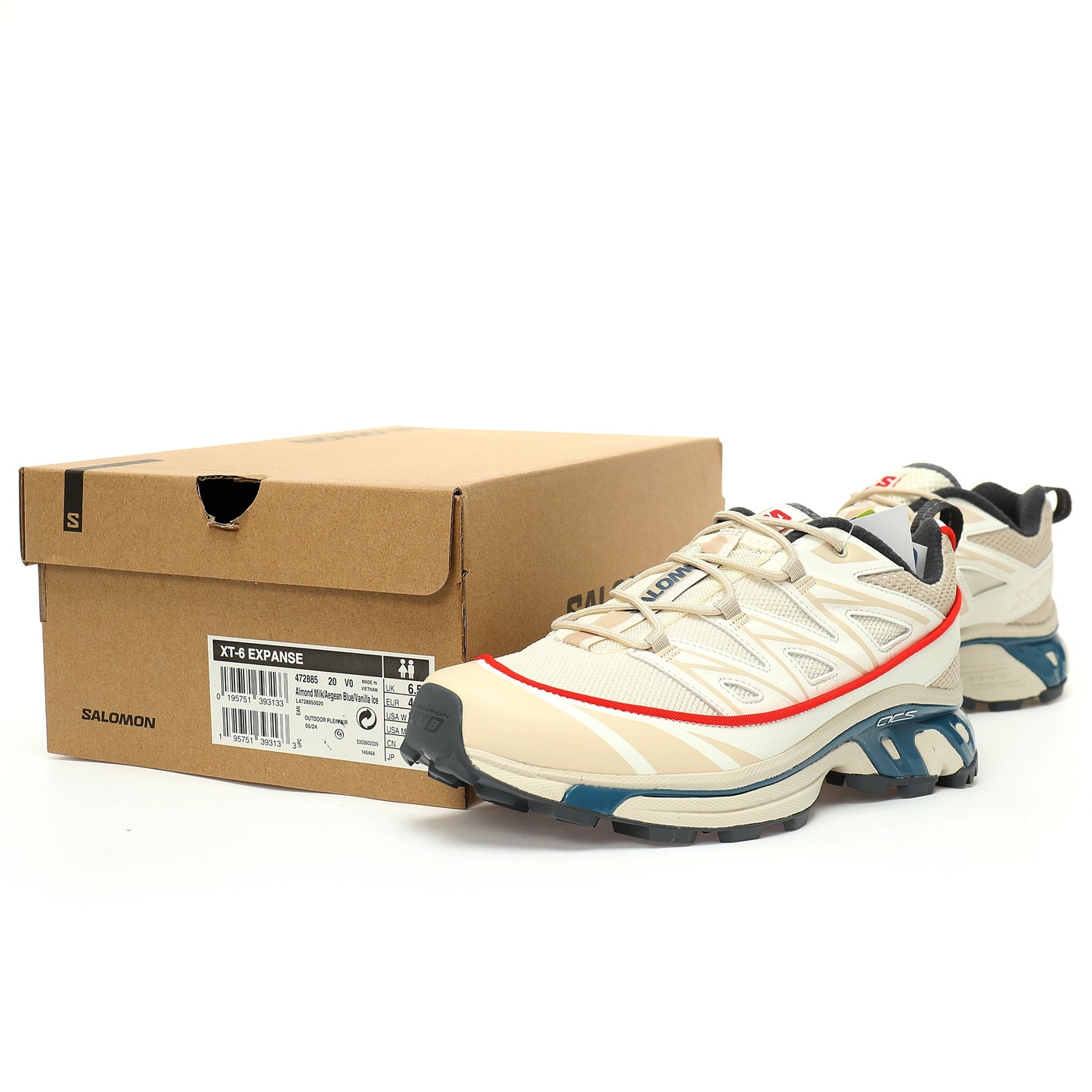 Salomon XT-6 GTX Outdoor Sports Shoes Collection Beige / Red / Blue