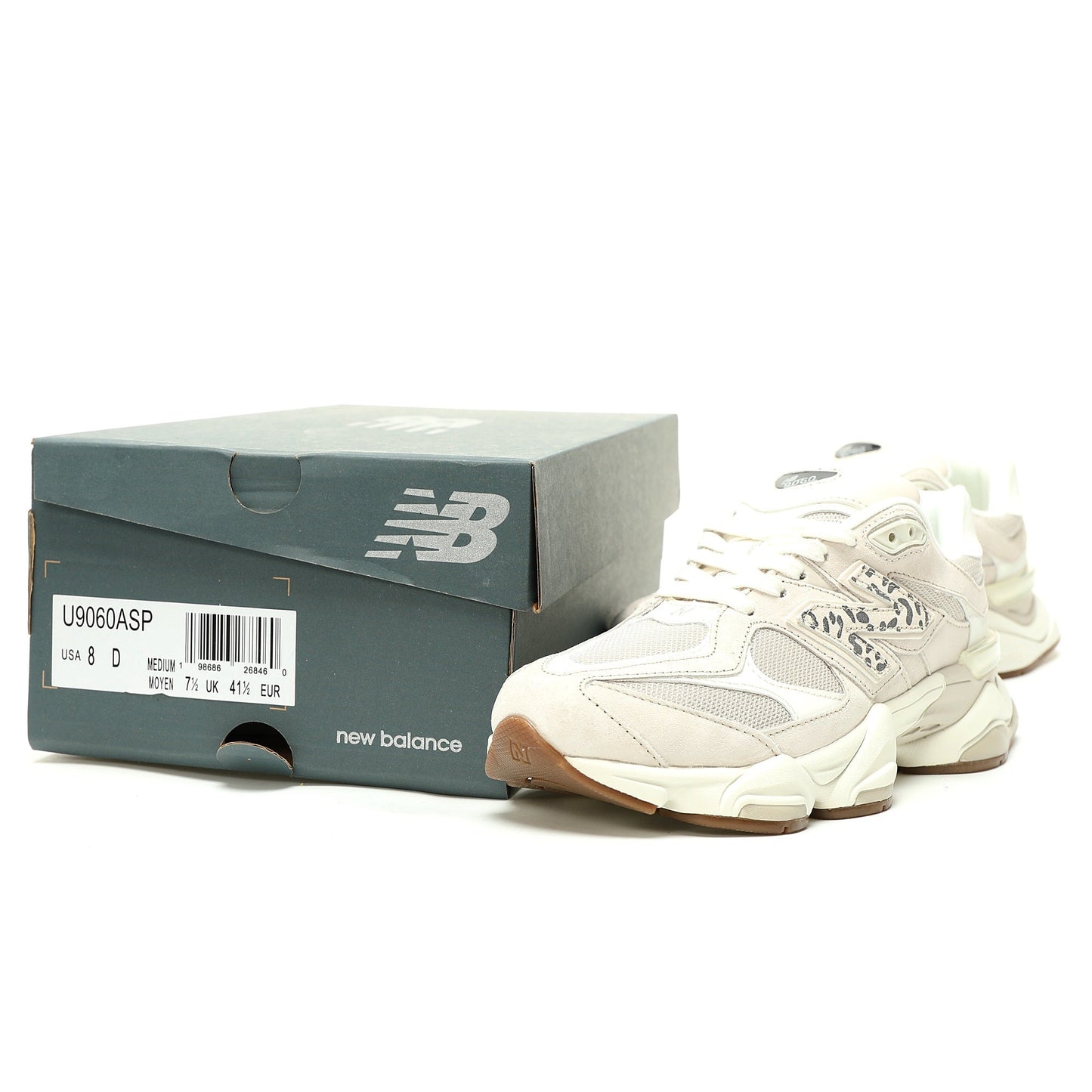 New Balance 9060 Sneaker White / Leopard Print