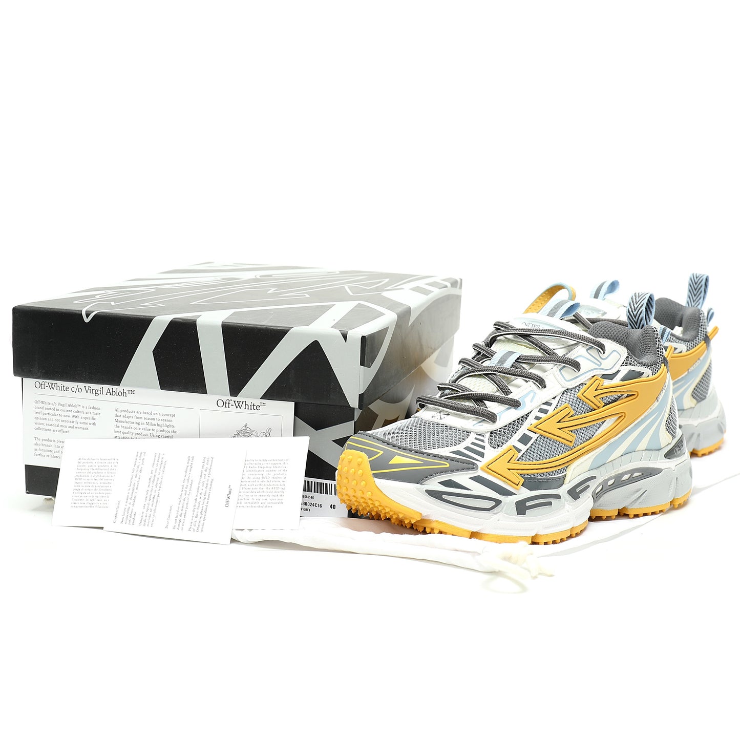 Off-White™ "Be Right Back" Sneaker — BRB Grey / Blue / Yellow