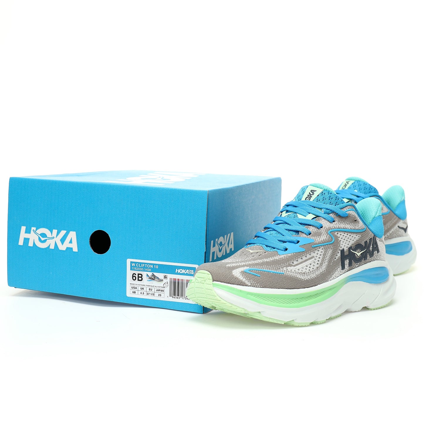 HOKA One One Clifton 9 Light blue/Grey