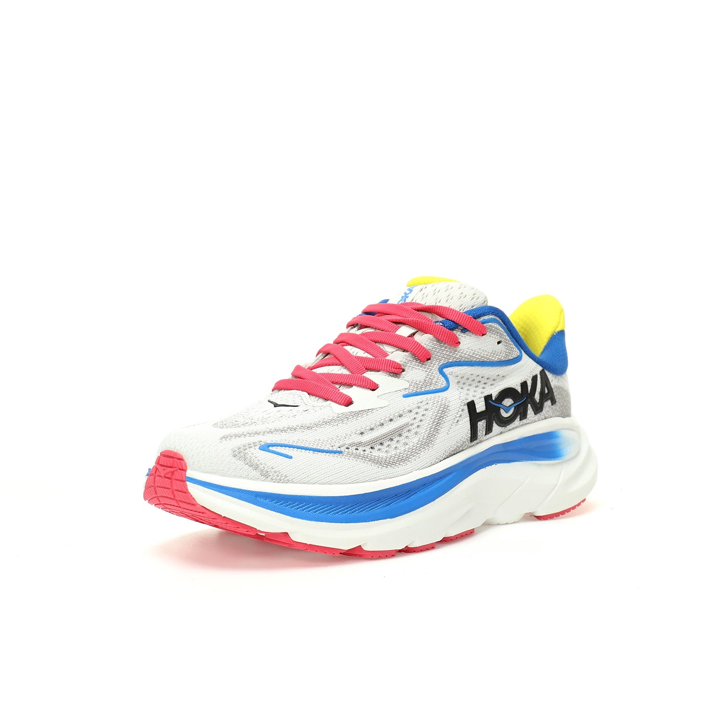 HOKA One One Clifton 9 Blue/White/Yellow/Pink