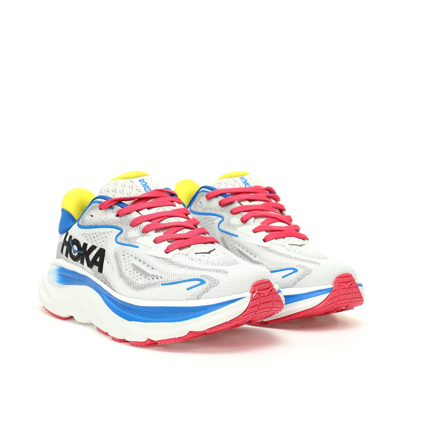 HOKA One One Clifton 9 Blue/White/Yellow/Pink