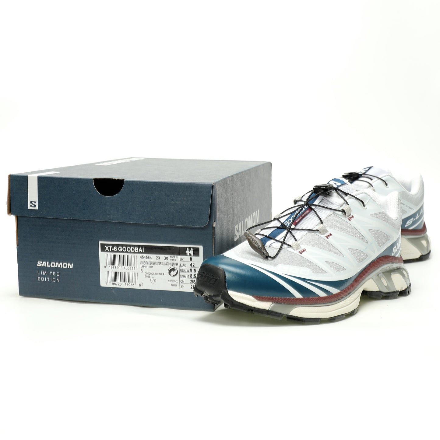 Salomon XT-6 GTX Outdoor Sports Shoes Collection   White / Blue / Brown
