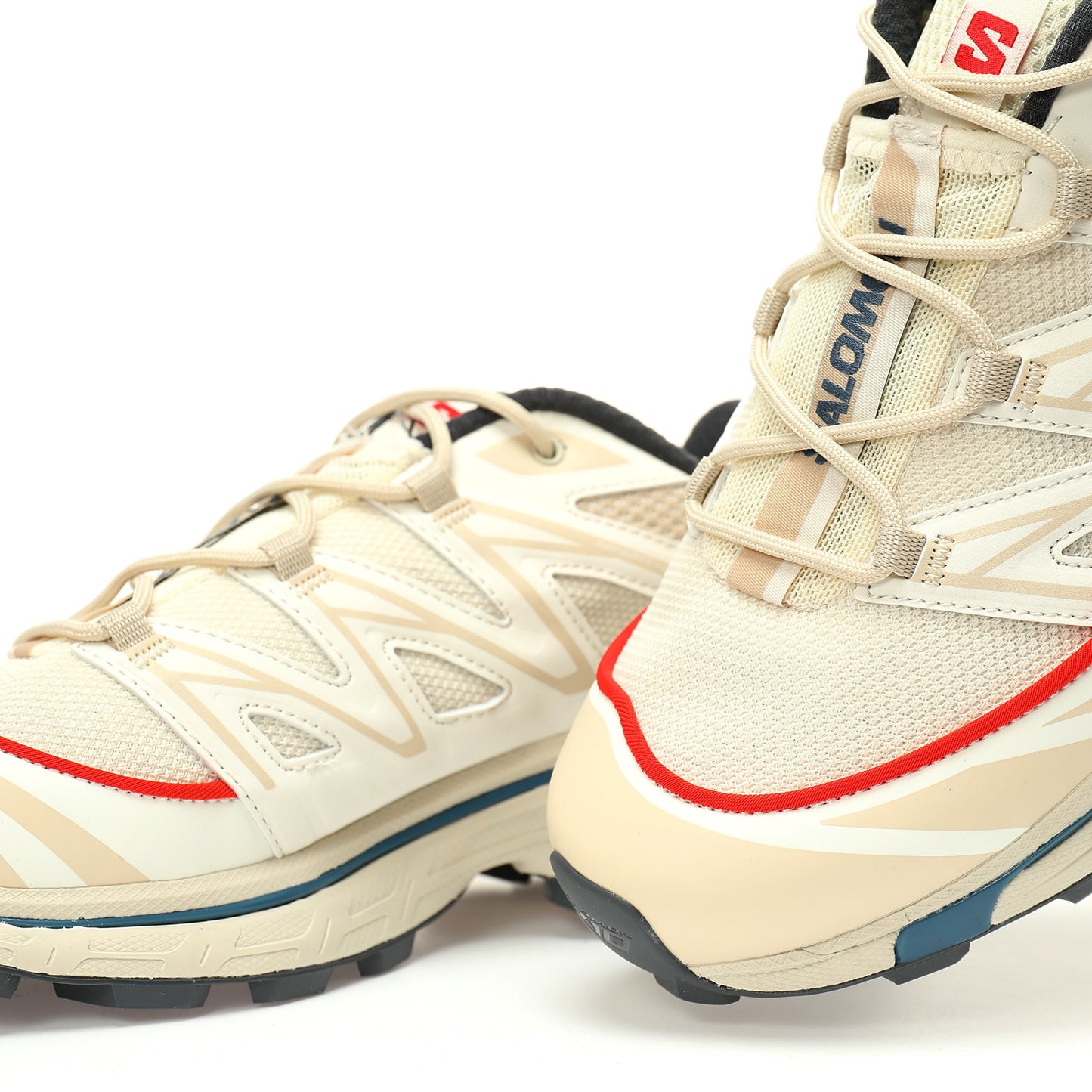 Salomon XT-6 GTX Outdoor Sports Shoes Collection   Beige / Red / Blue