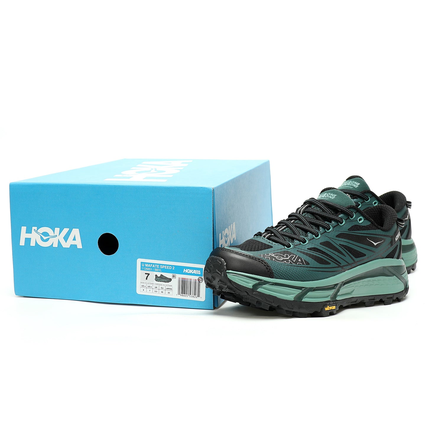 HOKA Mafate Speed 2 Low | Trail Running Shoes   Green/Black