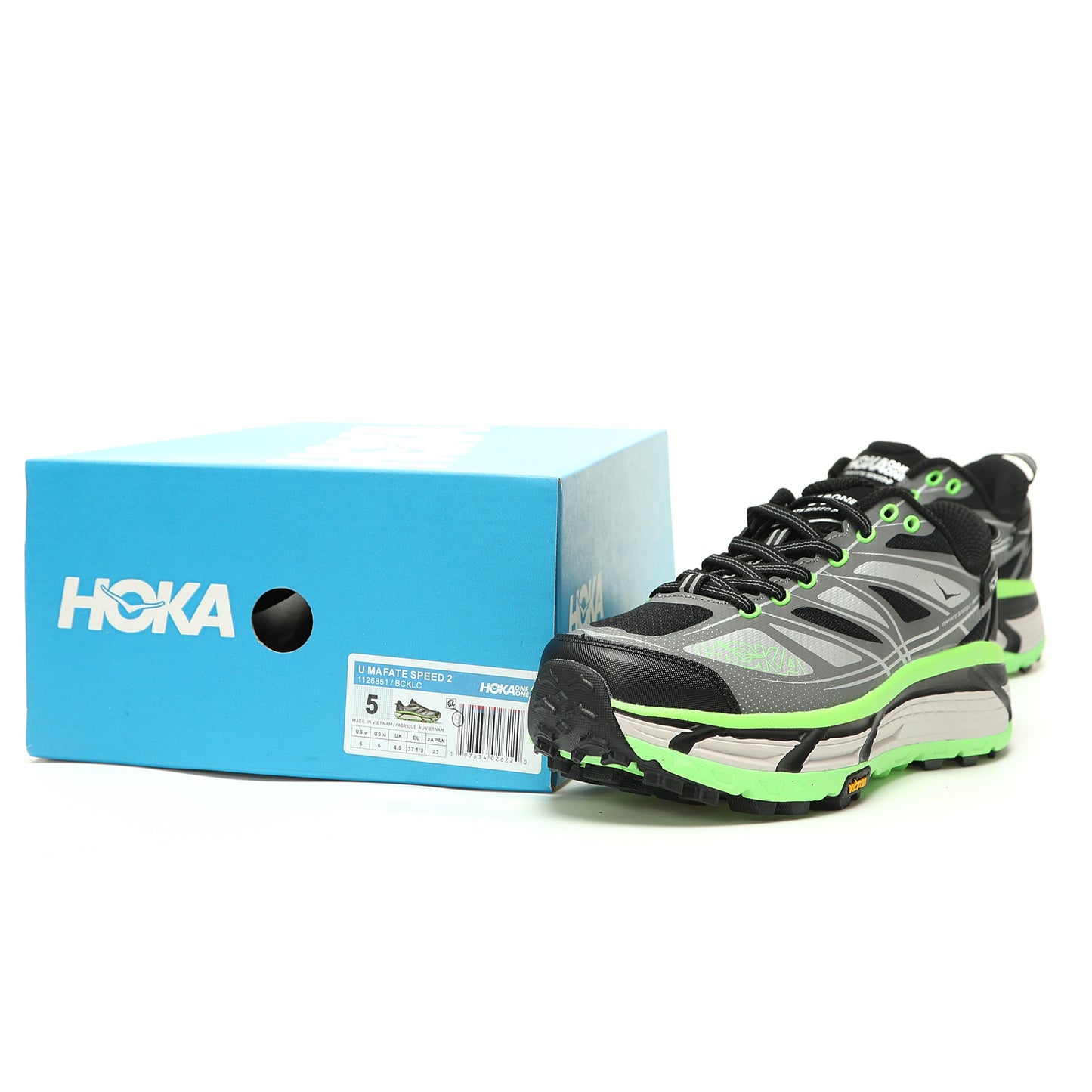 HOKA Mafate Speed 2 Low | Trail Running Shoes   Black/Grey/Green