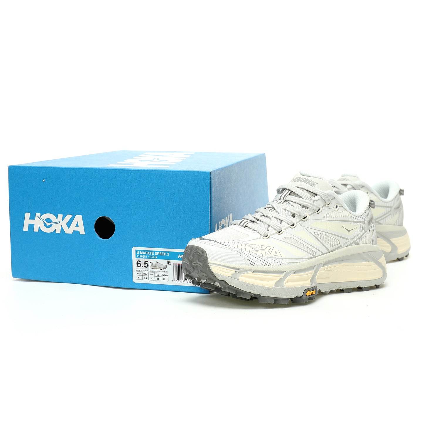 HOKA Mafate Speed 2 Low | Trail Running Shoes   White/Grey