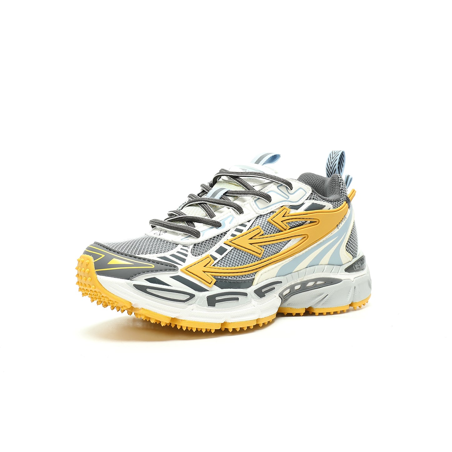 Off-White™ "Be Right Back" Sneaker — BRB   Grey / Blue / Yellow