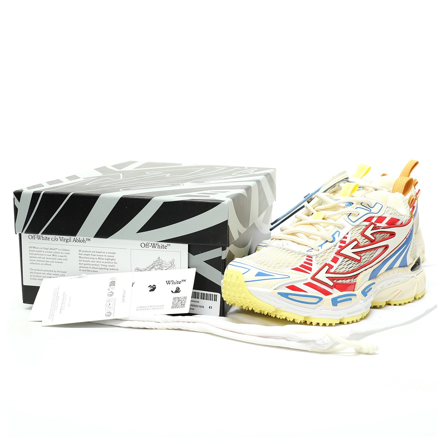 Off-White™ "Be Right Back" Sneaker — BRB   Beige / Red / Blue