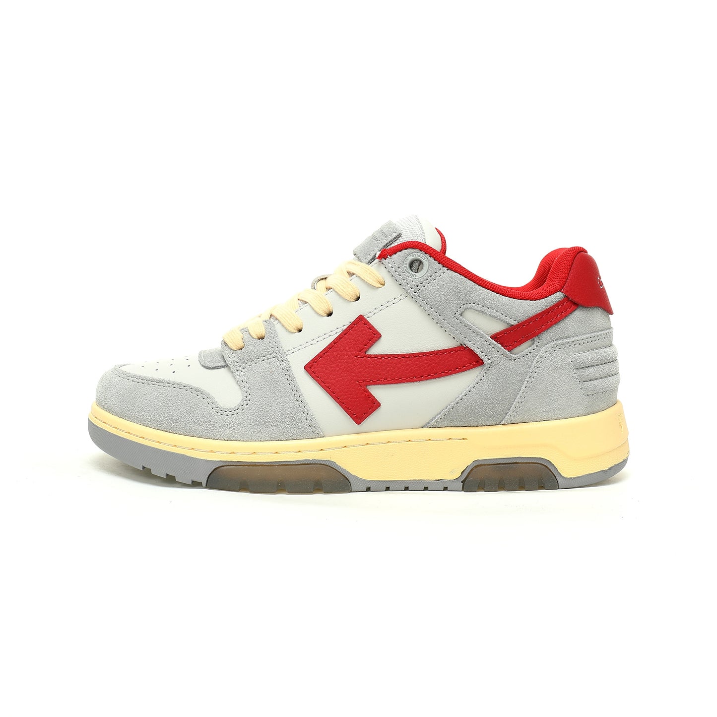 Off-White™ "Out Of Office" OOO Sneaker   Grey/White/Red