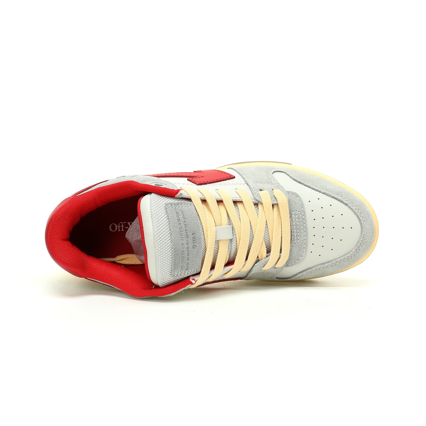 Off-White™ "Out Of Office" OOO Sneaker   Grey/White/Red