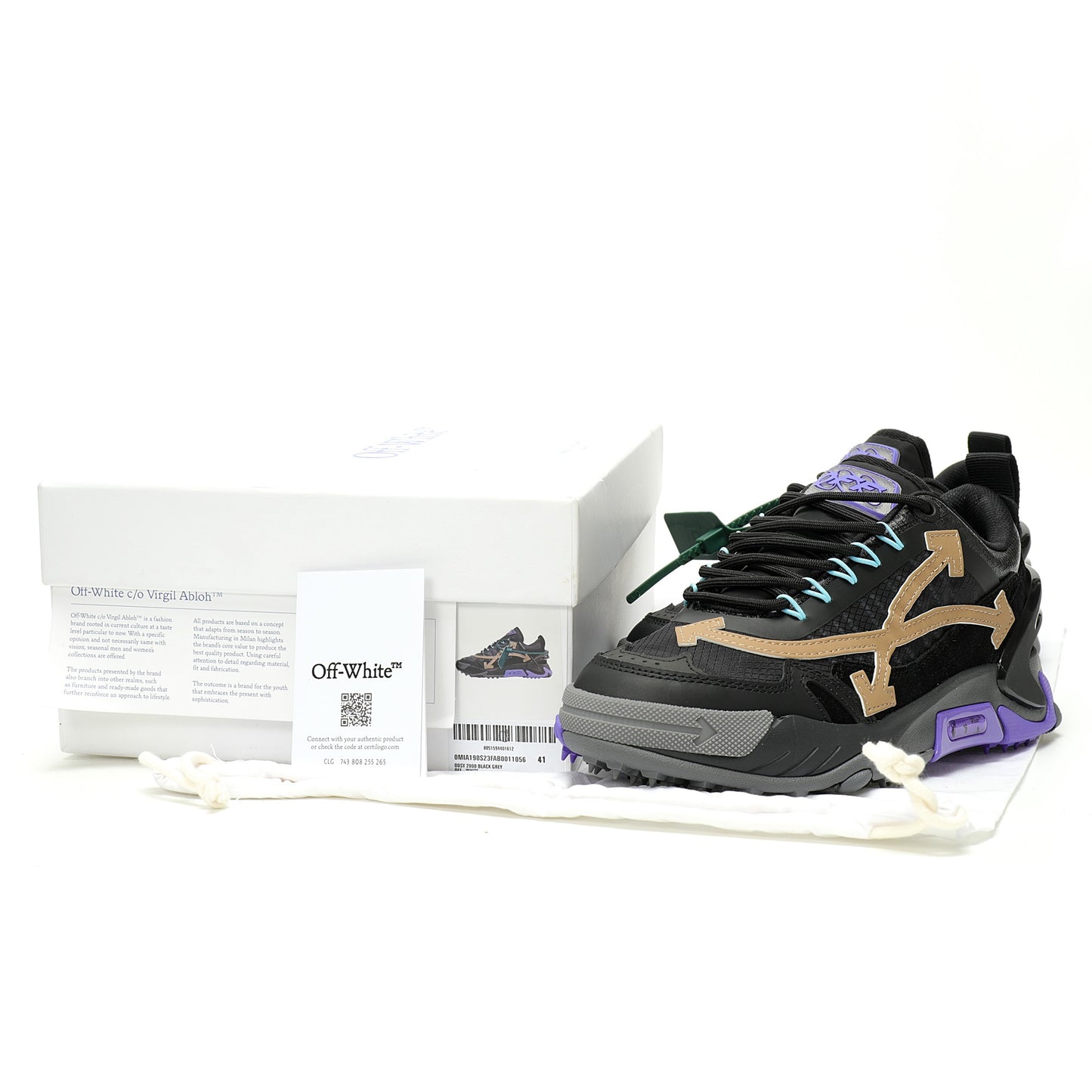 Off-White™ ODSY-2000 "Chunky Arrow" Sneaker  Black / Purple